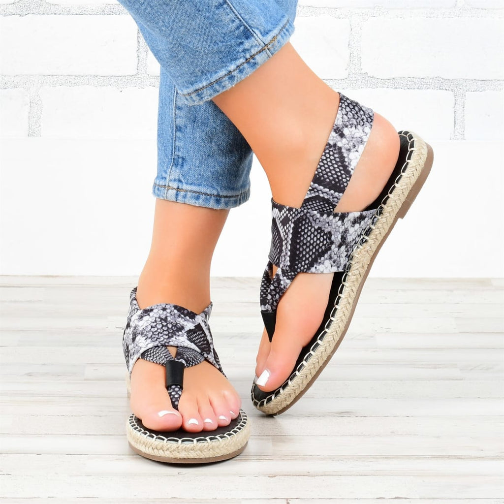 Fashion Snake Print Flip Flops