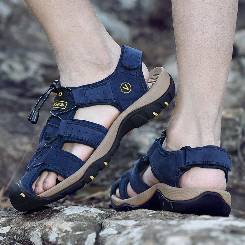 Genuine Leather Men's Casual Sandals Hiking