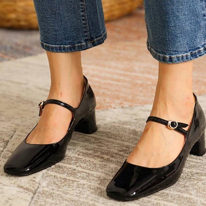 Low Heel Shallow Mouth Round Toe Shoes