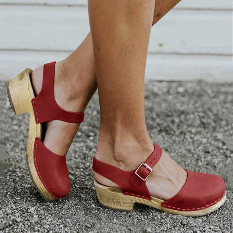 Women's Summer Platform Sandals Wedge with Buckle Strap