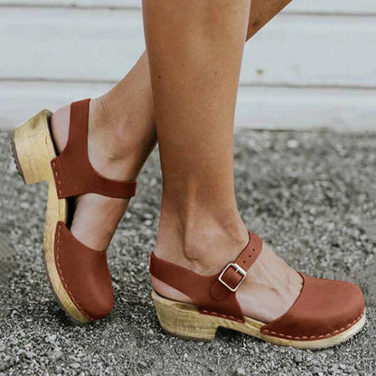 Women's Summer Platform Sandals Wedge with Buckle Strap