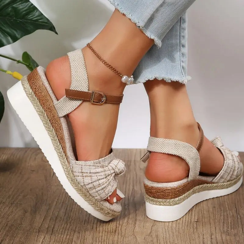 Casual Open Toe Wedges Comfortable Ankle Strap