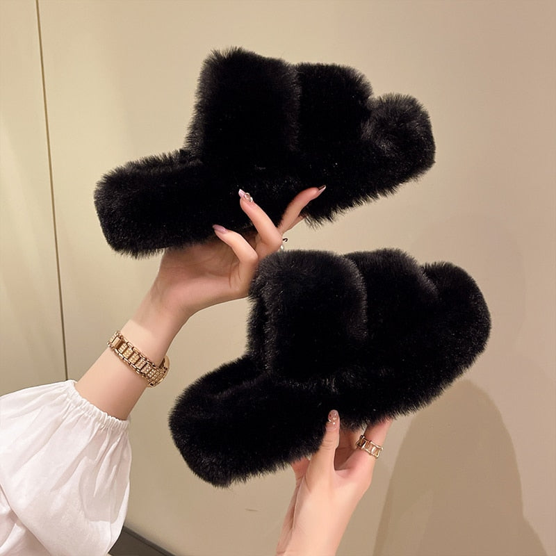 Winter Fur Slipper Sandals