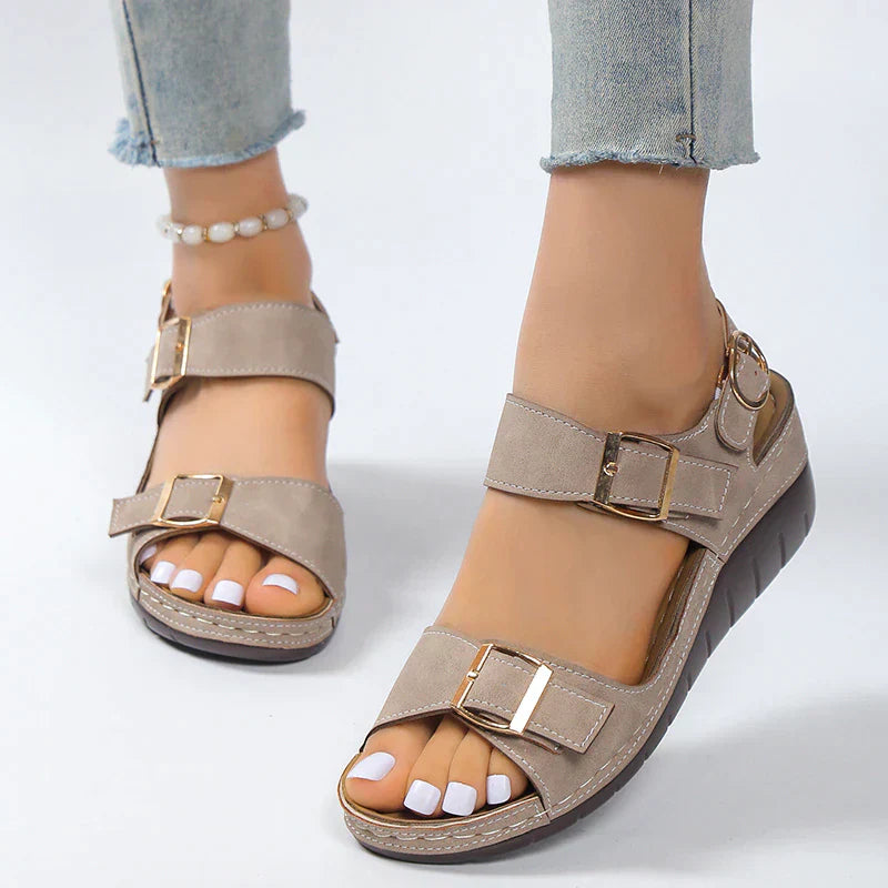 Open Toe Buckle Thick Sole Sandals