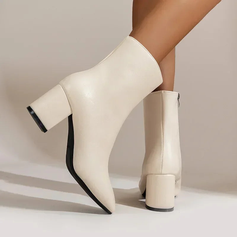 Elegant Pointed Ankle Boots for Women