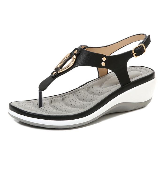 Buckle Strap Low Heel Sandals