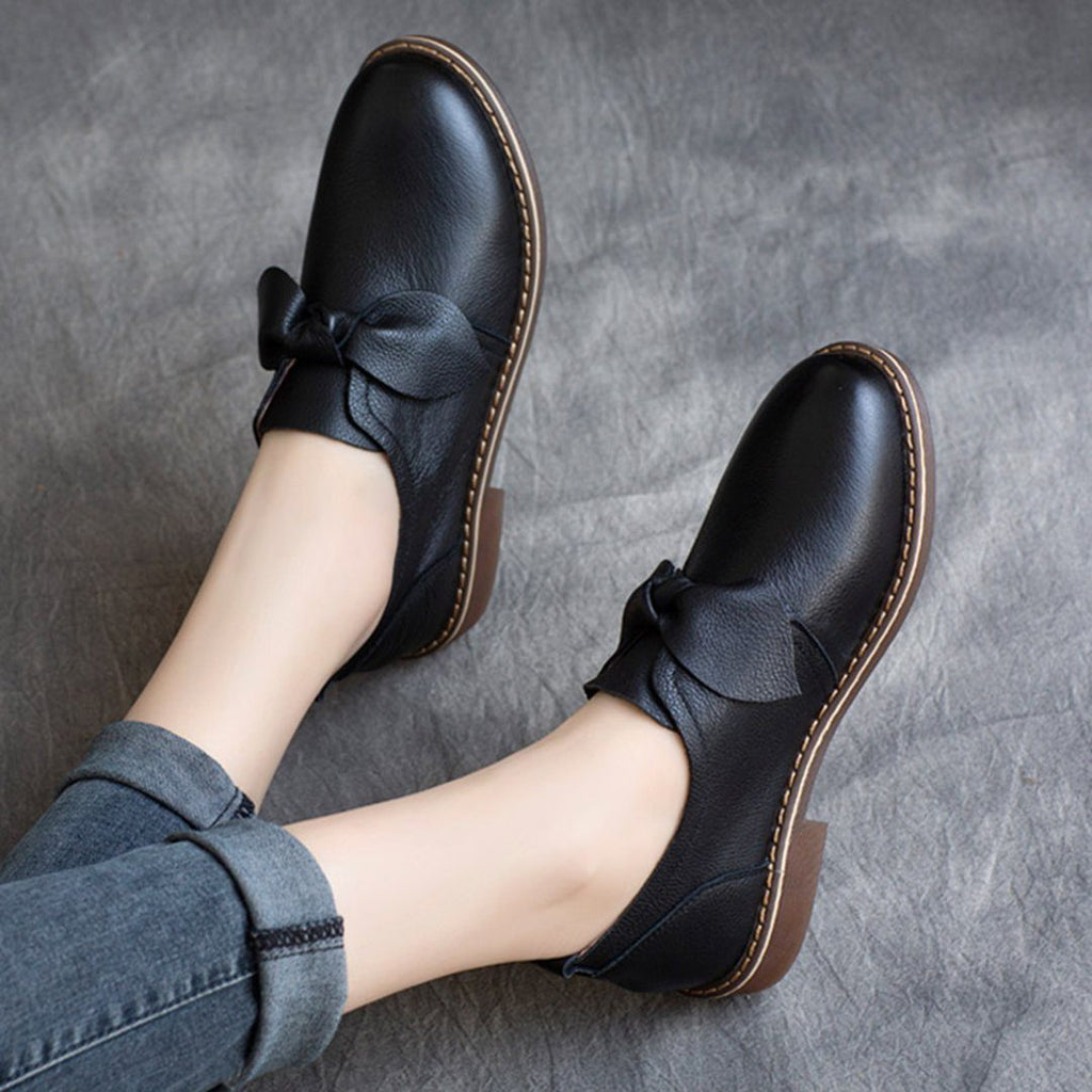 Classic Leather Round Toe Loafers