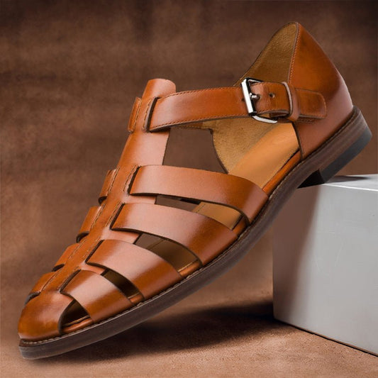 Hollow Buckle Roman Sandals