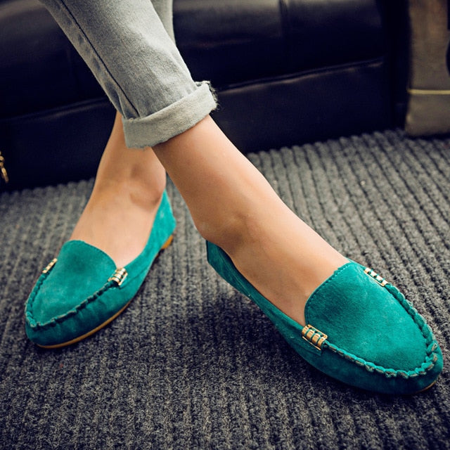 Faux Suede Slip-On Loafers