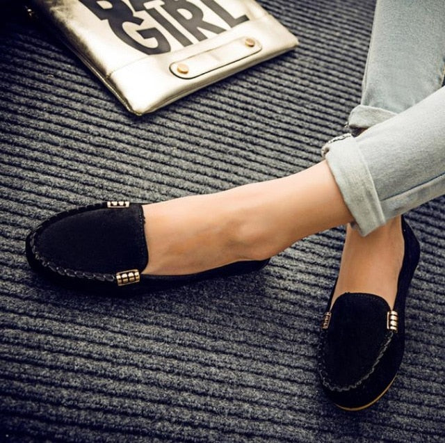 Faux Suede Slip-On Loafers