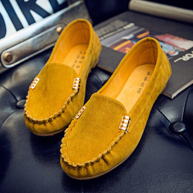 Faux Suede Slip-On Loafers