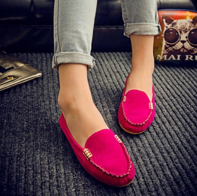 Faux Suede Slip-On Loafers