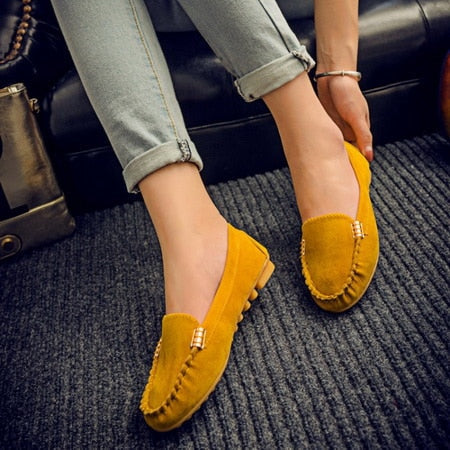 Faux Suede Slip-On Loafers